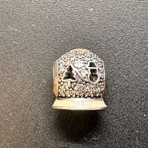 PANDORA Retired 2015 Dazzling Snowglobe Charm